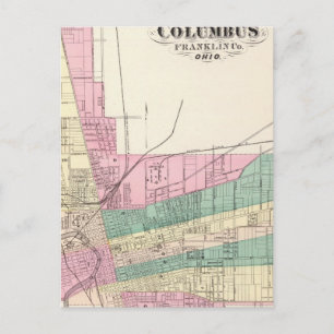 Stad Columbus, provincie Franklin, Ohio Briefkaart