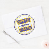 Stad Compton Seal (Californië) Ronde Sticker (Envelop)