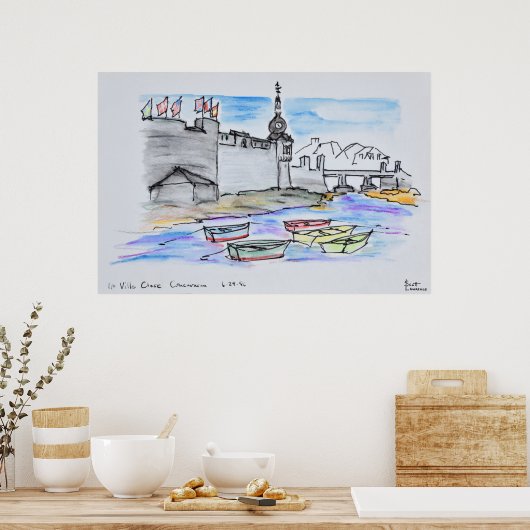 Stad Concarneau | Finistere, Bretagne Poster (Keuken)