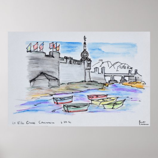 Stad Concarneau | Finistere, Bretagne Poster (Voorkant)