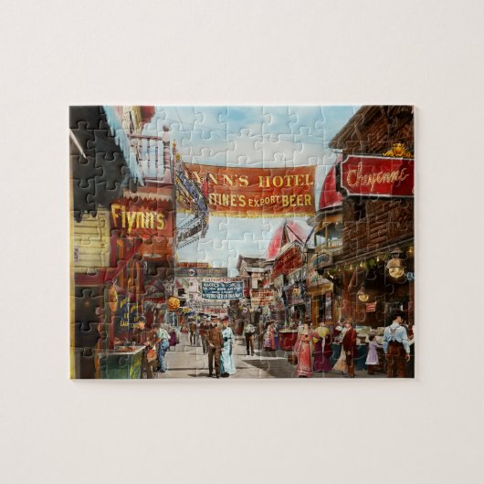 Stad - Coney Island NY - Bowery Bier 1903 Legpuzzel (Horizontaal)