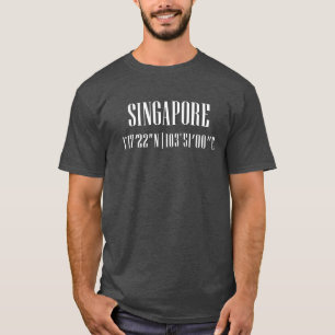 Stad Coördinaten Singapore grappig T-shirt