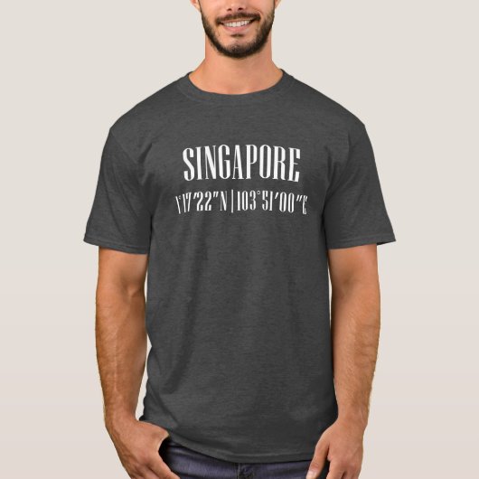 Stad Coördinaten Singapore grappig T-shirt (Voorkant)
