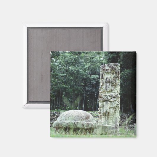 Stad Copan Mayan Ruins Foto ontworpen Square Magneet (Voorkant / Achterkant)