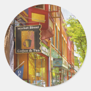 Stad - Corning NY - Market Street Coffee & Tea Ronde Sticker