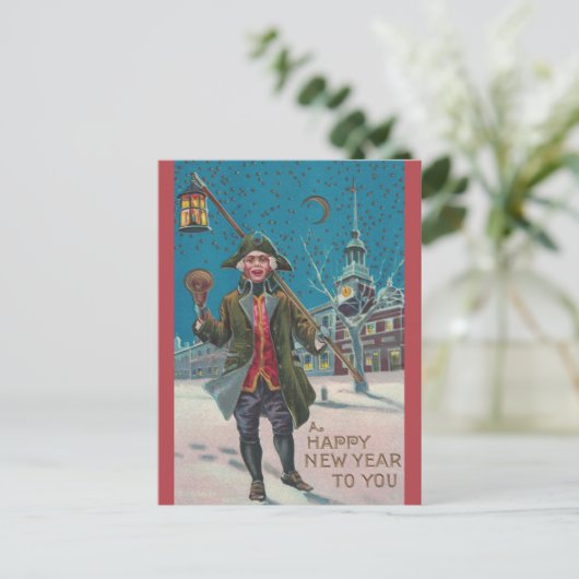  stad Crier Nieuwjaar Briefkaart (Staand voorkant)
