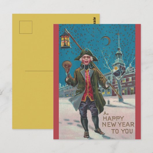  stad Crier Nieuwjaar Briefkaart (Voorkant / Achterkant)