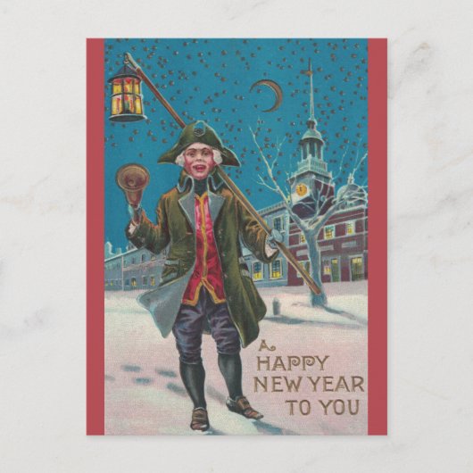  stad Crier Nieuwjaar Briefkaart (Voorkant)