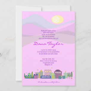 Stad David Jewish Baby Naming Invitation Hebrew Kaart