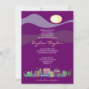 Stad David Jewish Baby Naming Invitation Hebrew Kaart