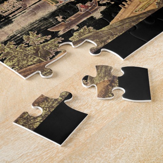 Stad Detroit, Michigan_Engravings Legpuzzel (Zijkant)