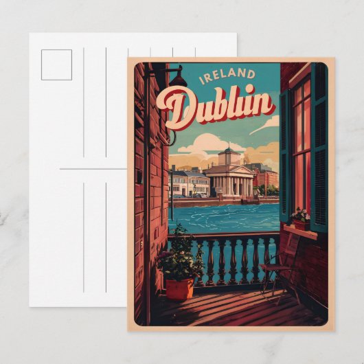  stad Dublin, Ierland republiek reisgeschenken Briefkaart (Voorkant / Achterkant)