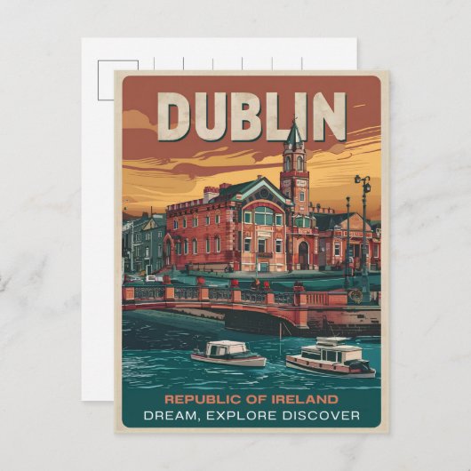  stad Dublin, Ierland republiek reisgeschenken Briefkaart (Voorkant / Achterkant)
