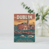  stad Dublin, Ierland republiek reisgeschenken Briefkaart (Staand voorkant)