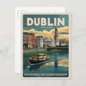  stad Dublin, Ierland republiek reisgeschenken Briefkaart (Voorkant / Achterkant)