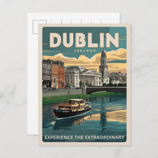 stad Dublin, Ierland republiek reisgeschenken Briefkaart (Voorkant / Achterkant)