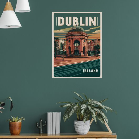 stad Dublin, Ierland republiek reisgeschenken Poster (Woonkamer 1)