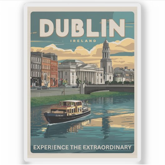 stad Dublin, Ierland republiek reisgeschenken Sticker (Voorkant)