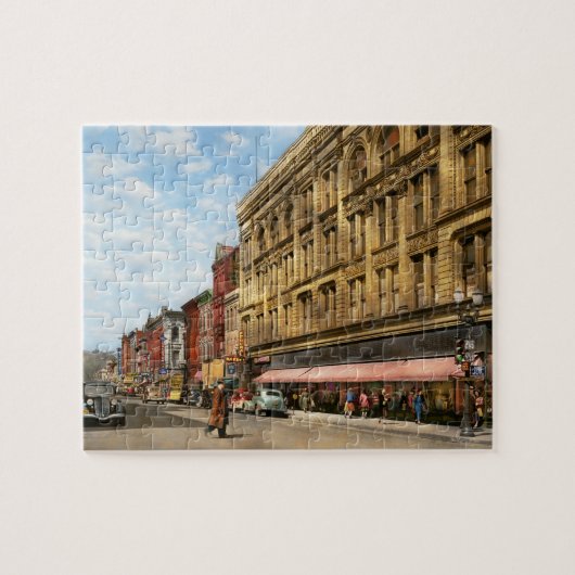 Stad - Dubuque IA - Hoofdstraat 1940 Legpuzzel (Horizontaal)