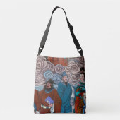 Stad Elders in de tempel op een Crossbody Tas (Achterkant)