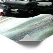 Stad en fontein op het Trafalgar-plein Poster (Hoek)