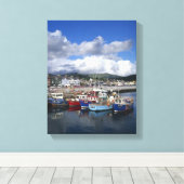 Stad en haven, Dingle, County Kerry, Canvas Afdruk (Insitu (Houten vloer))