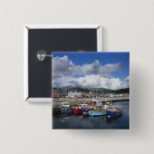 Stad en haven, Dingle, County Kerry, Vierkante Button 5,1 Cm (Voorkant /achterkant)