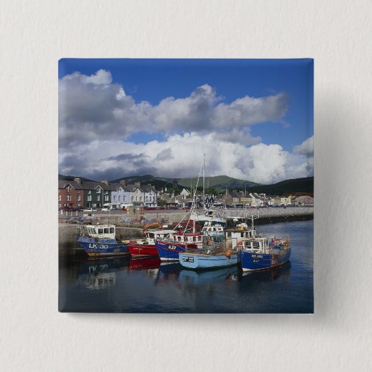 Stad en haven, Dingle, County Kerry, Vierkante Button 5,1 Cm (Voorkant)
