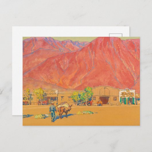 Stad en kliffen door Maynard Dixon Briefkaart (Voorkant / Achterkant)