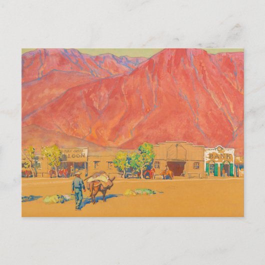 Stad en kliffen door Maynard Dixon Briefkaart (Voorkant)