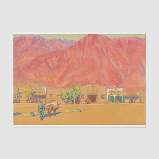 Stad en kliffen door Maynard Dixon Tissuepapier (Voorkant)