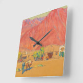 Stad en kliffen door Maynard Dixon Vierkante Klok (Hoek)