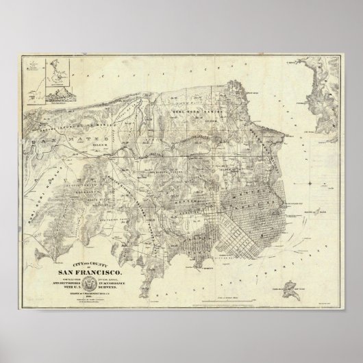 Stad en provincie San Francisco Poster (Voorkant)