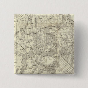 Stad en provincie San Francisco Vierkante Button 5,1 Cm