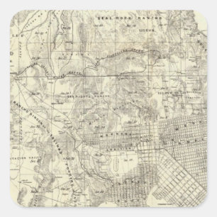 Stad en provincie San Francisco Vierkante Sticker