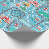 Stad- en spoorwegen cadeaupapier (Hoek)