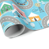 Stad en wegen cadeaupapier (Rol Hoek)