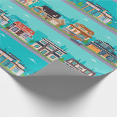 Stad en wegen cadeaupapier (Hoek)