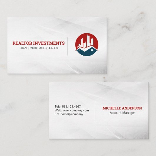 Stad en Woning Logo | Makelaar Visitekaartje (Voorkant / Achterkant)