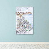 Stad Fira | eiland Santorini, Griekenland Canvas Afdruk (Insitu (Houten vloer))