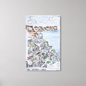 Stad Fira | eiland Santorini, Griekenland Canvas Afdruk (Voorkant)