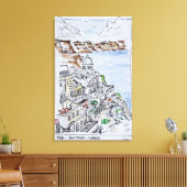 Stad Fira | eiland Santorini, Griekenland Canvas Afdruk (Insitu (Woonkamer))