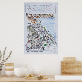 Stad Fira | eiland Santorini, Griekenland Poster (Keuken)