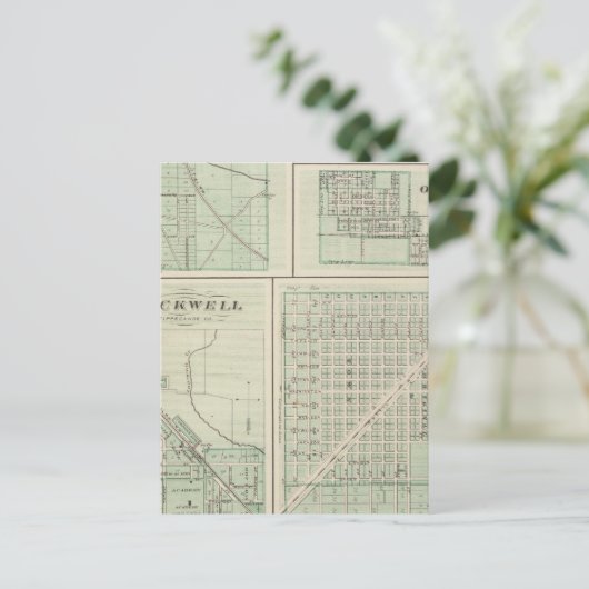 Stad Fowler, Benton Co. Briefkaart (Staand voorkant)