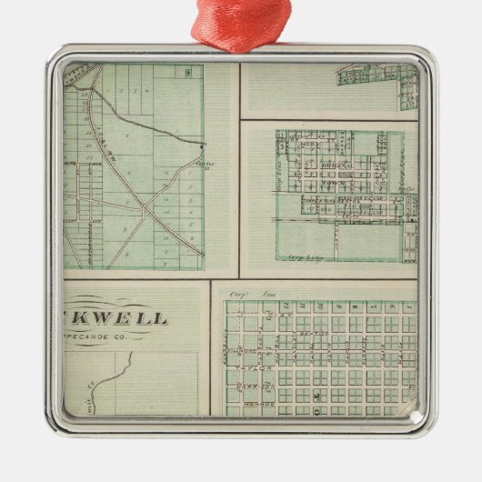 Stad Fowler, Benton Co. Metalen Ornament (Voorkant)