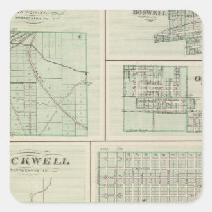 Stad Fowler, Benton Co. Vierkante Sticker