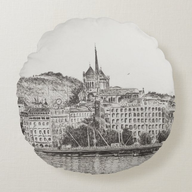 Stad Genève 2011 Rond Kussen (Voorkant)