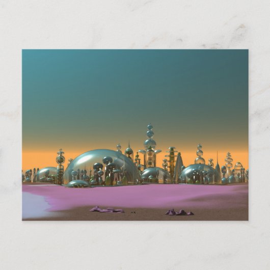 Stad Glass Gold en Silver Briefkaart (Voorkant)