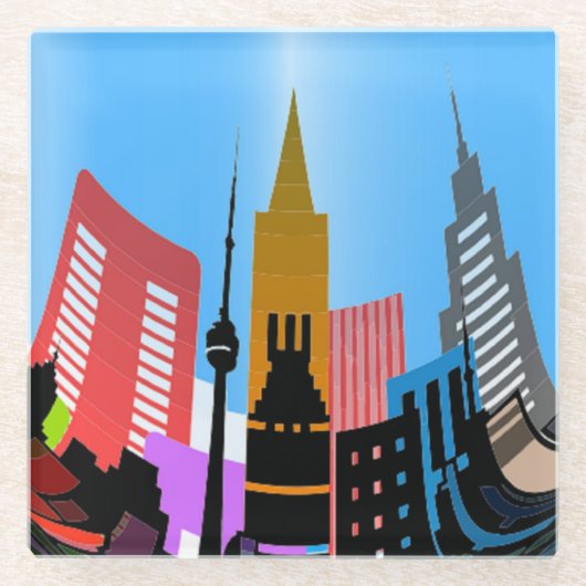 STAD GLAZEN ONDERZETTER (Voorkant)