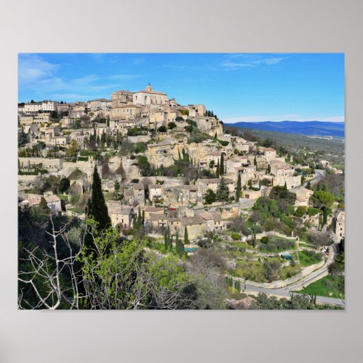 Stad Gordes in de Provence Frankrijk Europa Poster (Voorkant)